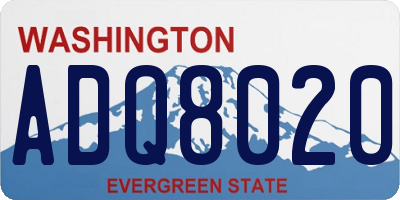 WA license plate ADQ8020
