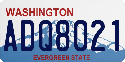 WA license plate ADQ8021