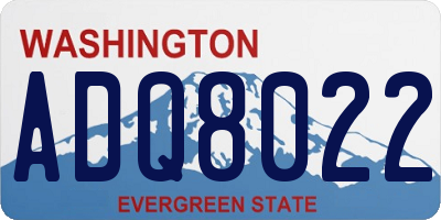 WA license plate ADQ8022