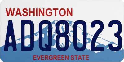 WA license plate ADQ8023