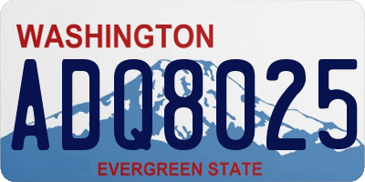WA license plate ADQ8025