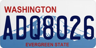 WA license plate ADQ8026