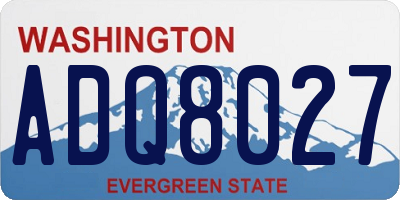 WA license plate ADQ8027