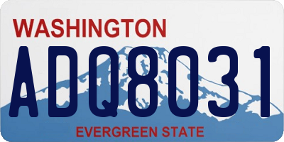 WA license plate ADQ8031