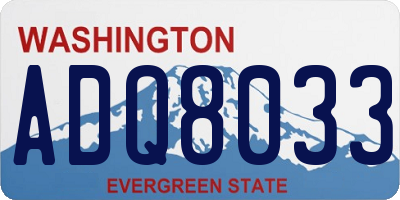 WA license plate ADQ8033
