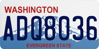 WA license plate ADQ8036