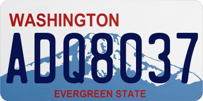 WA license plate ADQ8037