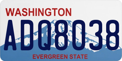 WA license plate ADQ8038