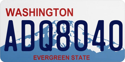 WA license plate ADQ8040