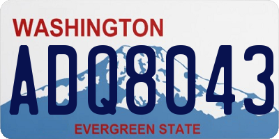 WA license plate ADQ8043