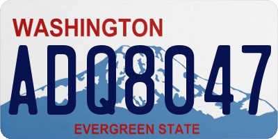 WA license plate ADQ8047