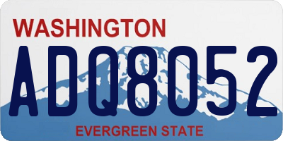 WA license plate ADQ8052