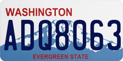 WA license plate ADQ8063