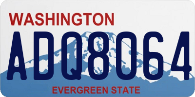 WA license plate ADQ8064