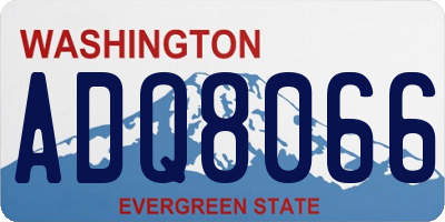 WA license plate ADQ8066