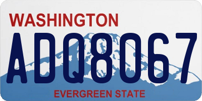 WA license plate ADQ8067