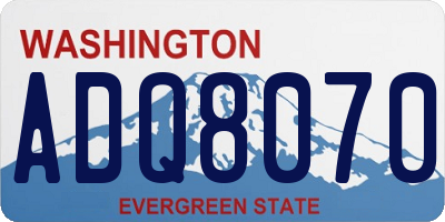 WA license plate ADQ8070