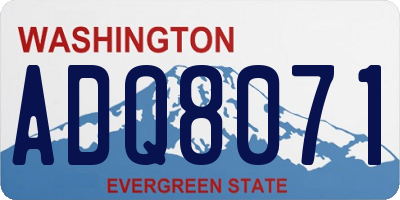 WA license plate ADQ8071