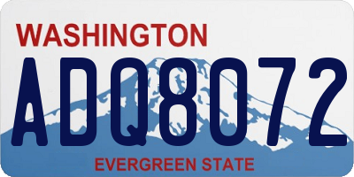 WA license plate ADQ8072