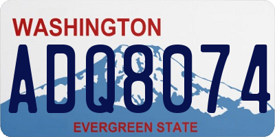 WA license plate ADQ8074