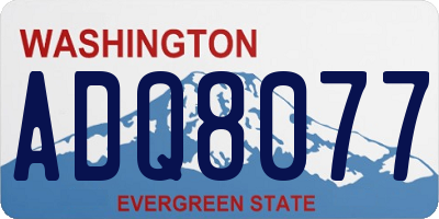 WA license plate ADQ8077