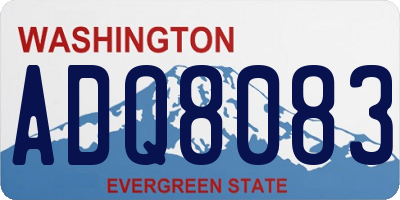 WA license plate ADQ8083