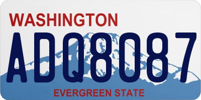 WA license plate ADQ8087