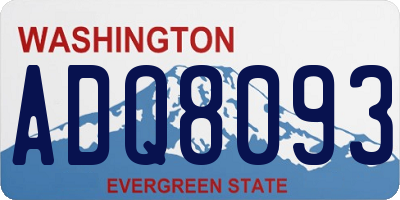 WA license plate ADQ8093