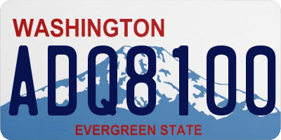 WA license plate ADQ8100