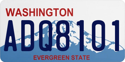WA license plate ADQ8101