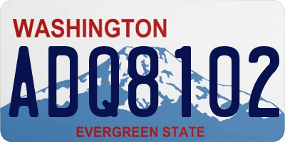 WA license plate ADQ8102