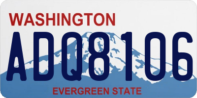 WA license plate ADQ8106