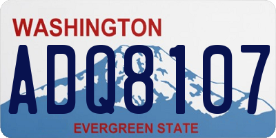 WA license plate ADQ8107