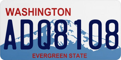 WA license plate ADQ8108