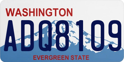WA license plate ADQ8109