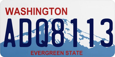 WA license plate ADQ8113