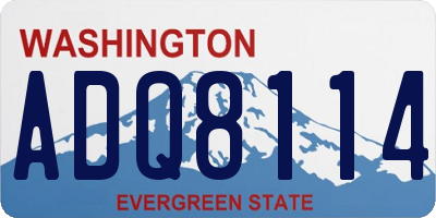 WA license plate ADQ8114