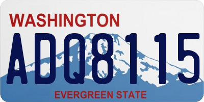 WA license plate ADQ8115
