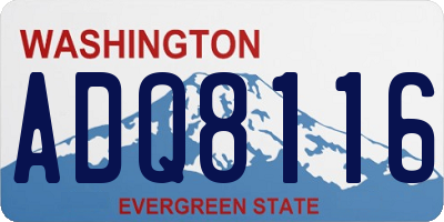 WA license plate ADQ8116