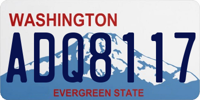 WA license plate ADQ8117