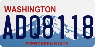 WA license plate ADQ8118