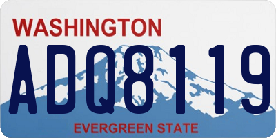 WA license plate ADQ8119