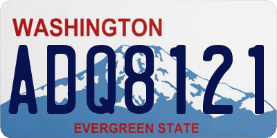 WA license plate ADQ8121