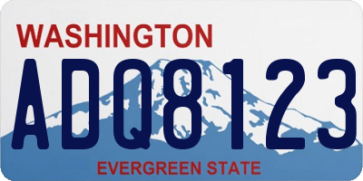 WA license plate ADQ8123