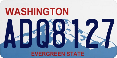 WA license plate ADQ8127