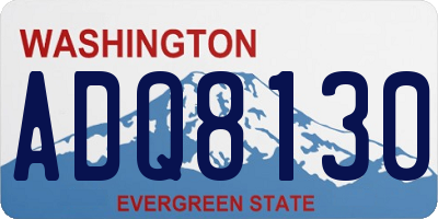 WA license plate ADQ8130