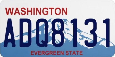 WA license plate ADQ8131