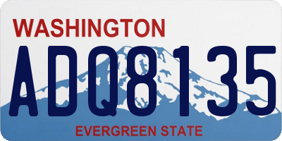WA license plate ADQ8135