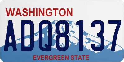 WA license plate ADQ8137