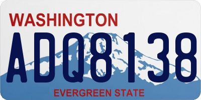 WA license plate ADQ8138